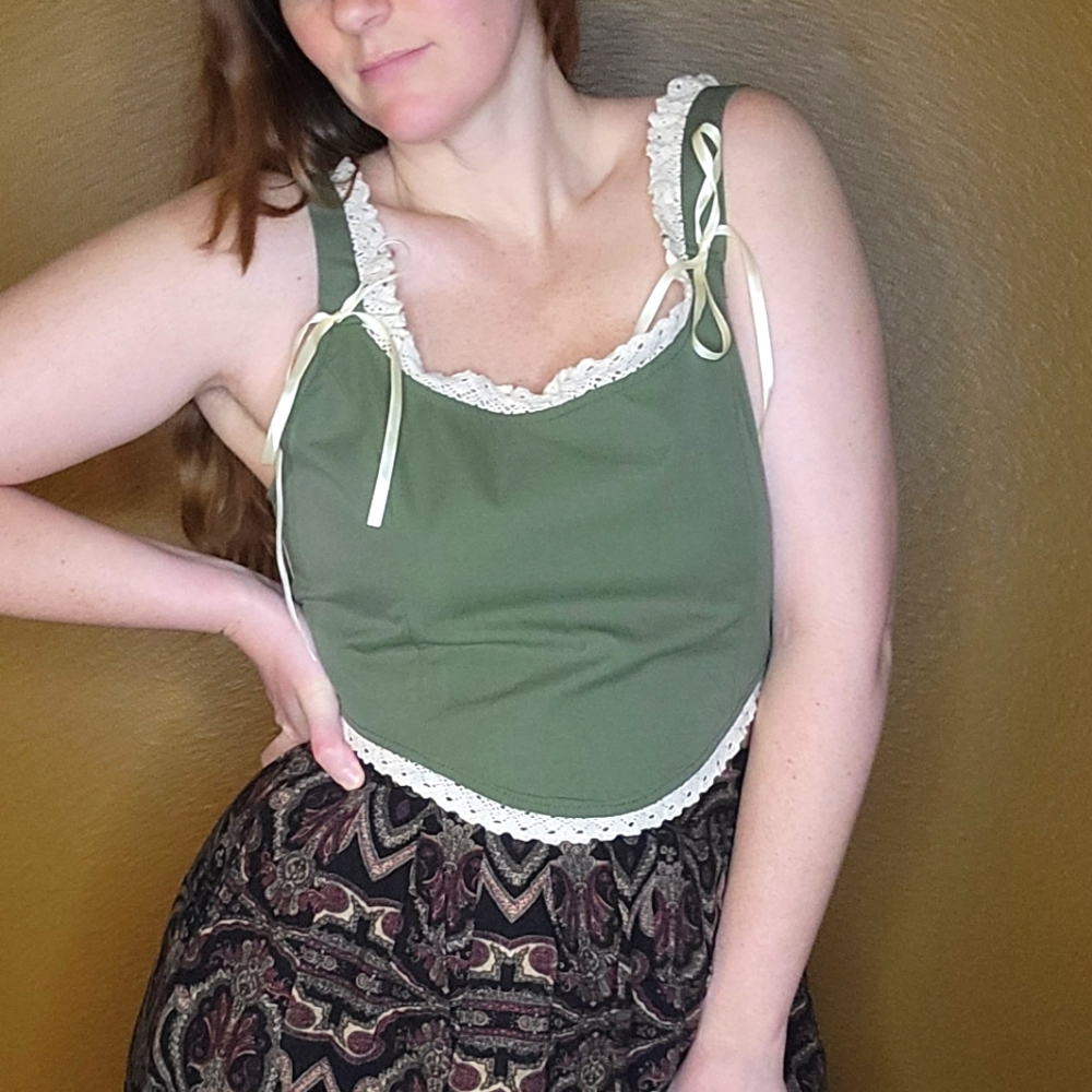 NWT Green Fairycore Top